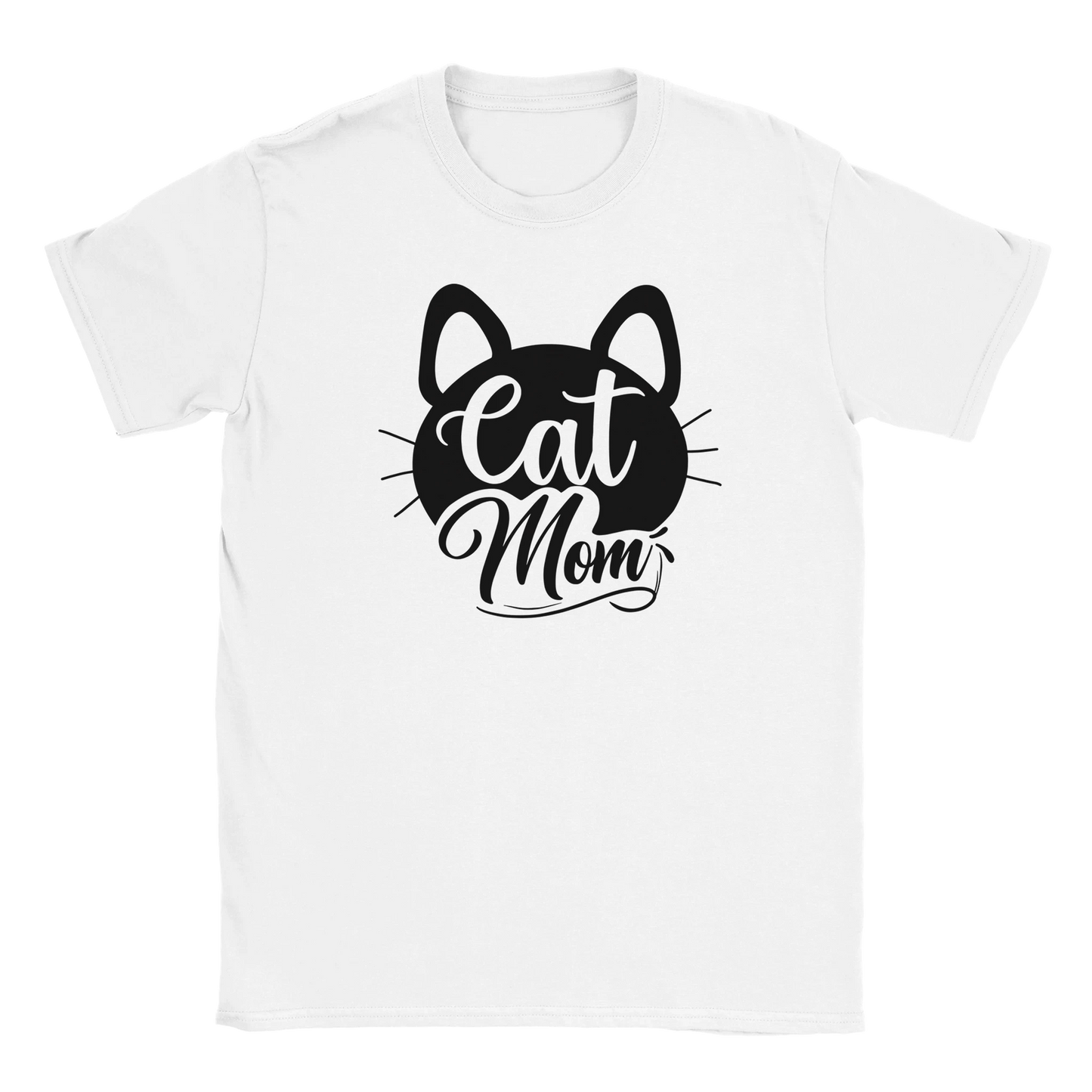 Weiß - Unisex Premium T-Shirt "Cat Mom schnurr" Baumwolle. In Schwarz, Weiß und Grau. S-3XL. Kaffee, Cat Lady