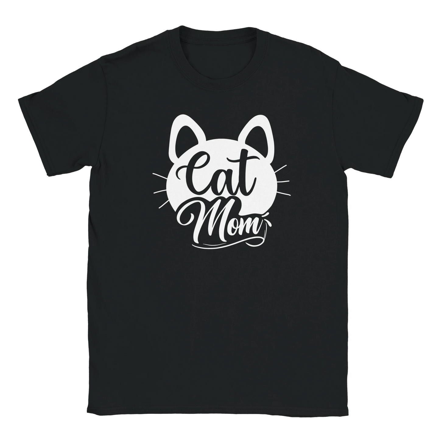 Schwarz - Unisex Premium T-Shirt "Cat Mom schnurr" Baumwolle. In Schwarz, Weiß und Grau. S-3XL. Kaffee, Cat Lady