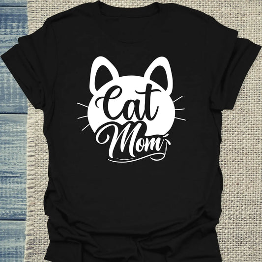 Schwarz - Unisex Premium T-Shirt "Cat Mom schnurr" Baumwolle. In Schwarz, Weiß und Grau. S-3XL. Kaffee, Cat Lady