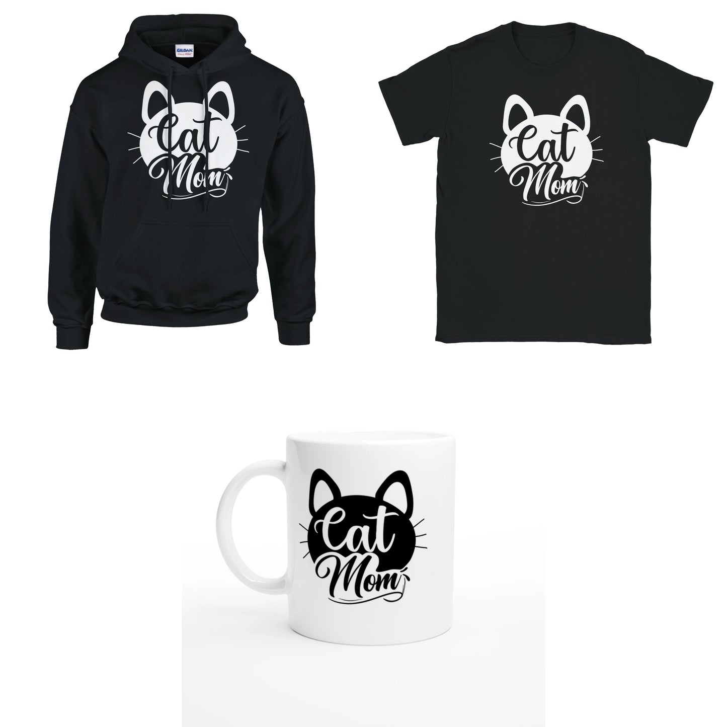 Bundle - Cat Mom schnurr - T-Shirt, Hoodie & Tasse