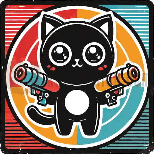 Design Vorschau Böse Katze – Retro Grafik