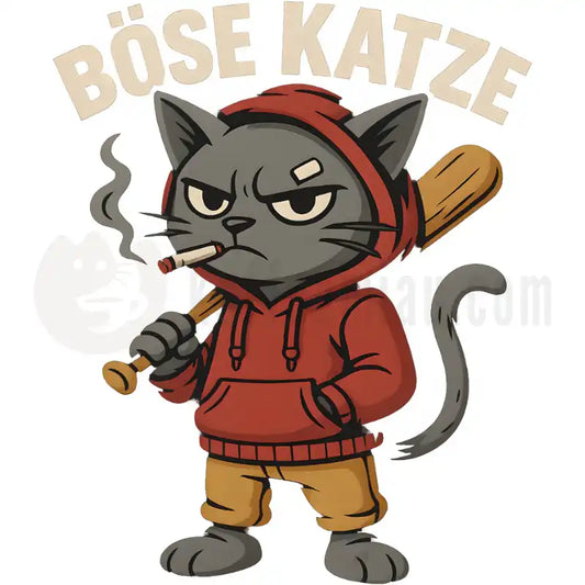 Design Vorschau Böse Katze mit Baseballschläger