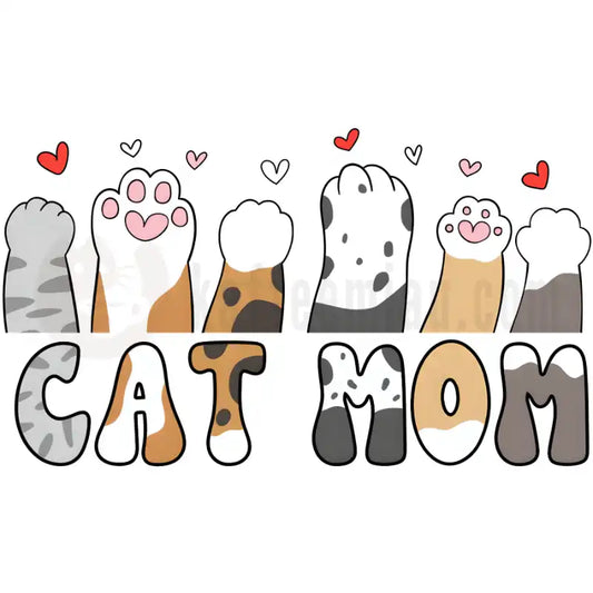 Design Vorschau Cat Mom - Herzchen und Pfoten