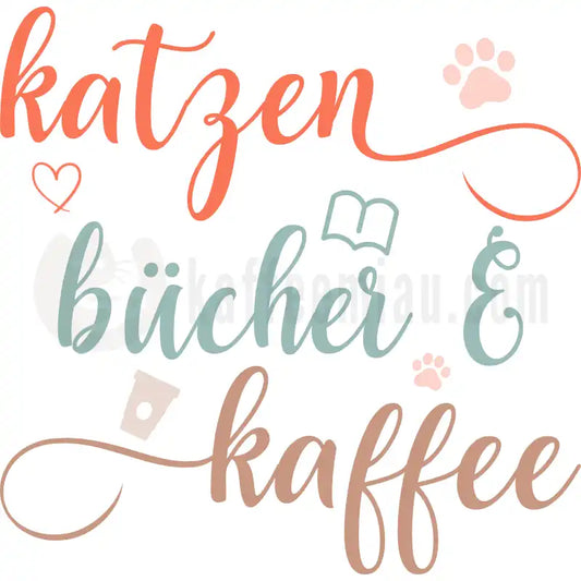 Design Vorschau Katzen, Bücher & Kaffee