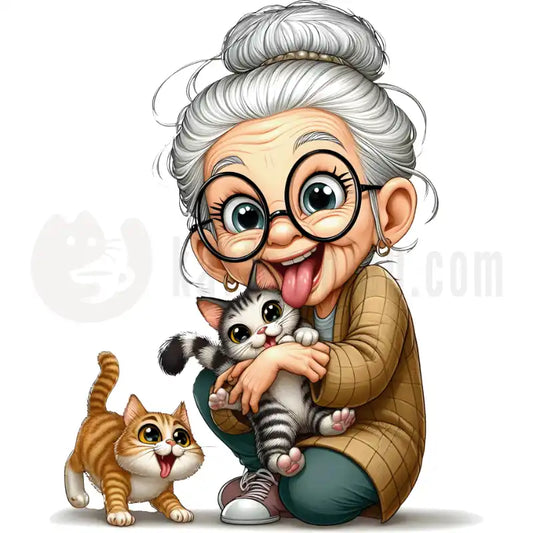 Design Vorschau Oma liebt Katzen