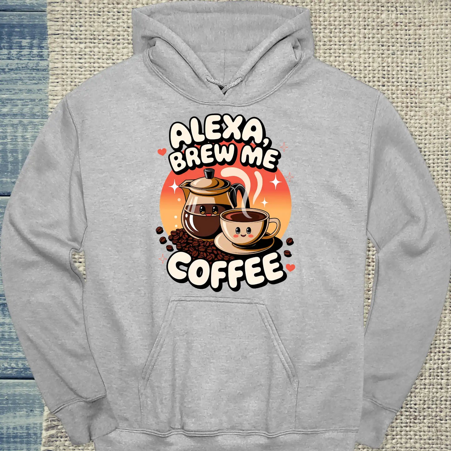 Hoodie - Alexa brew me coffee - Unisex - Kaffee Grau