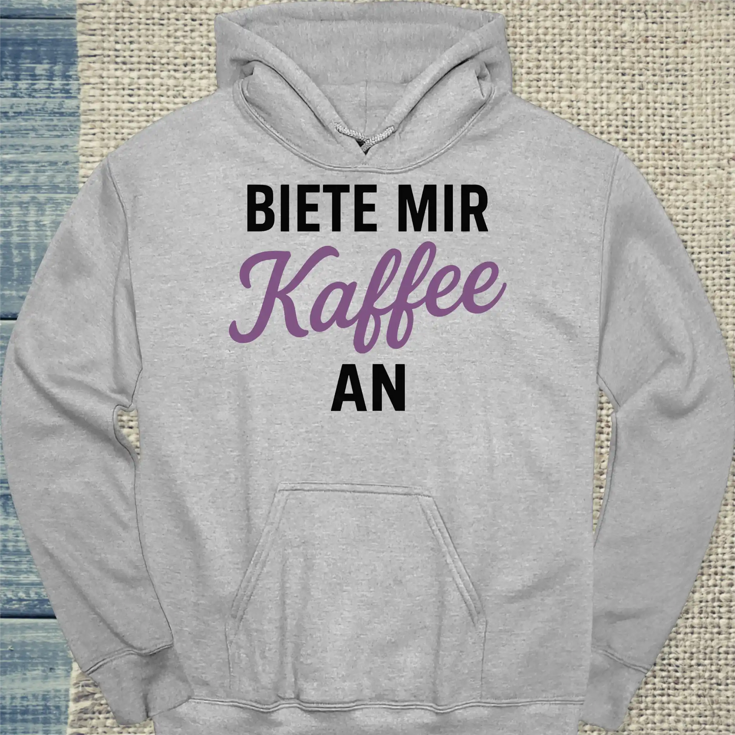 Hoodie - Biete mir Kaffee an - Unisex - Kaffee Grau