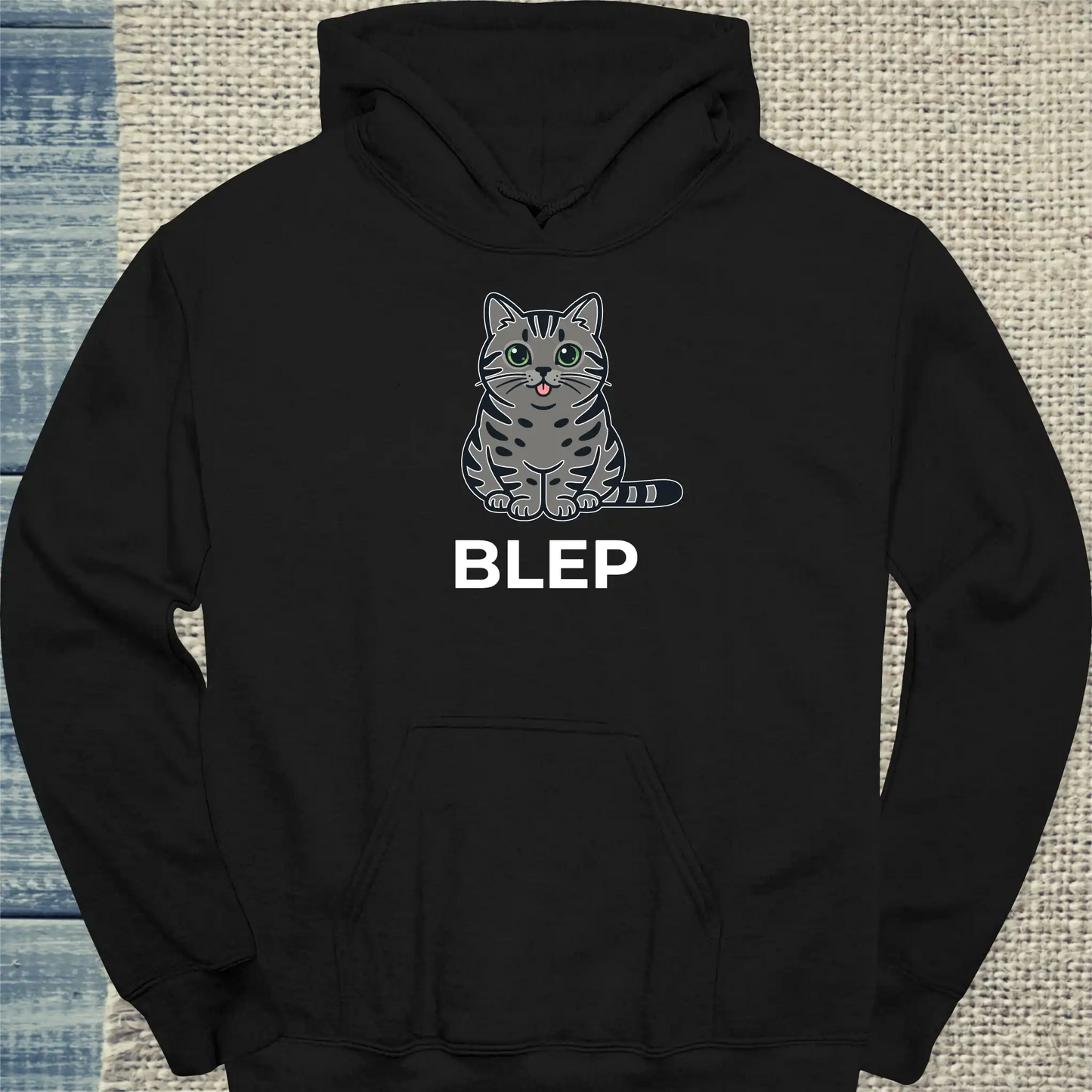 Hoodie - Blep - Unisex - Katze Schwarz