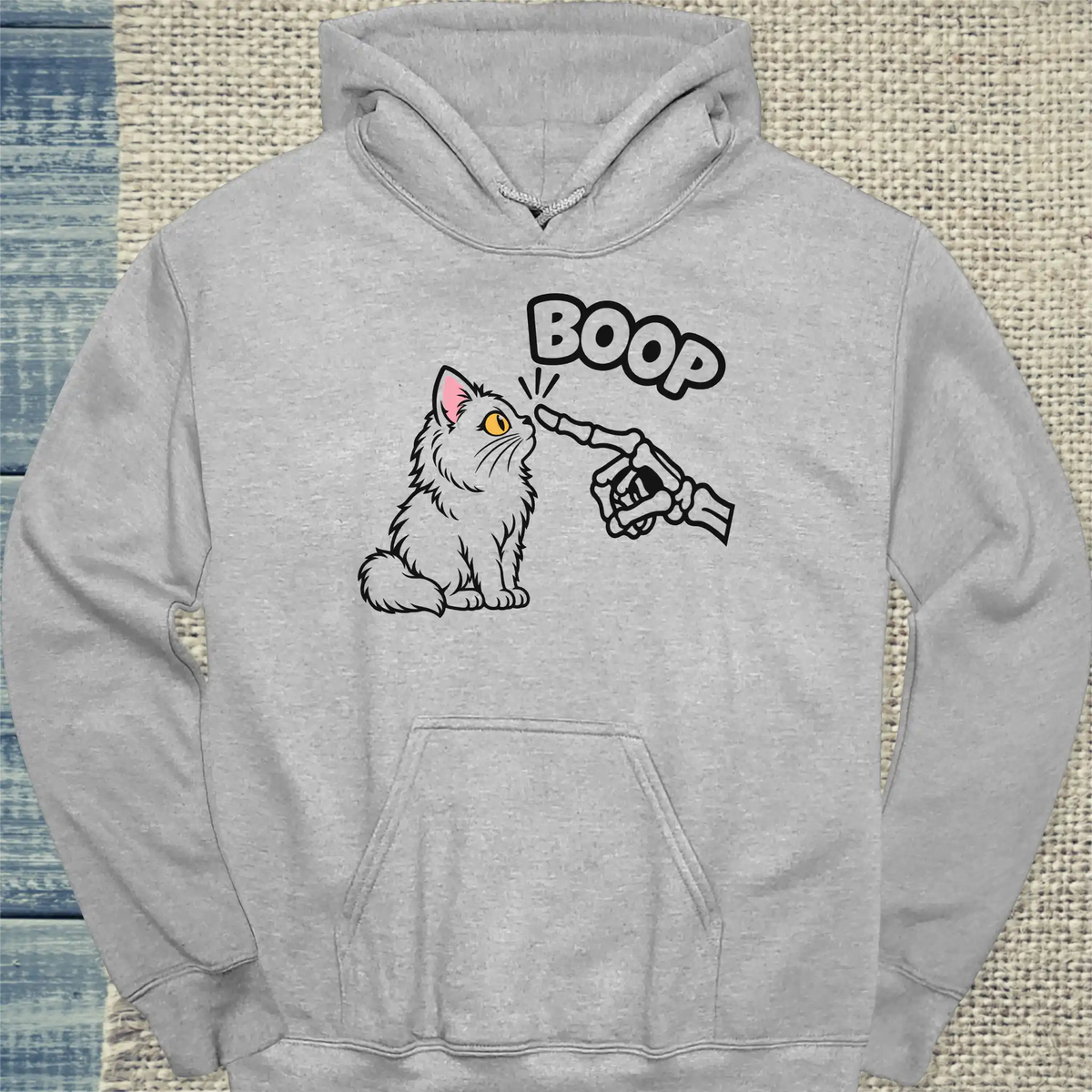 Hoodie - Boop - Unisex - Katze, Halloween Grau
