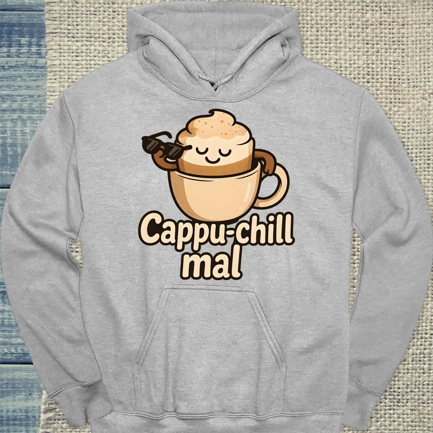 Hoodie - Cappu-chill mal - Unisex - Kaffee Grau