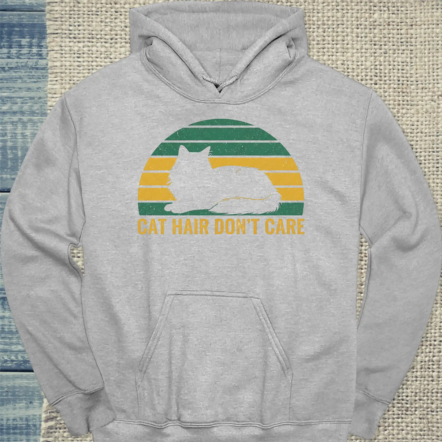 Hoodie - Cat Hair Don't Care - Unisex - Katze Grau