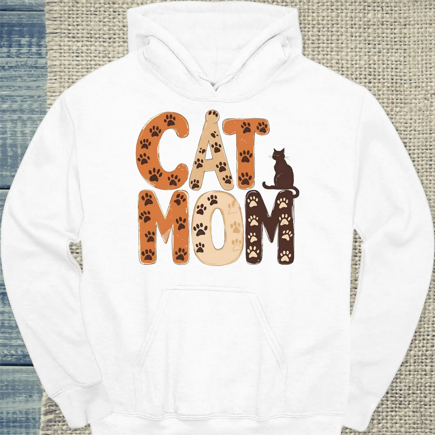Hoodie - Cat Mom - Pfoten - Unisex - Katze, Cat Lady Weiß