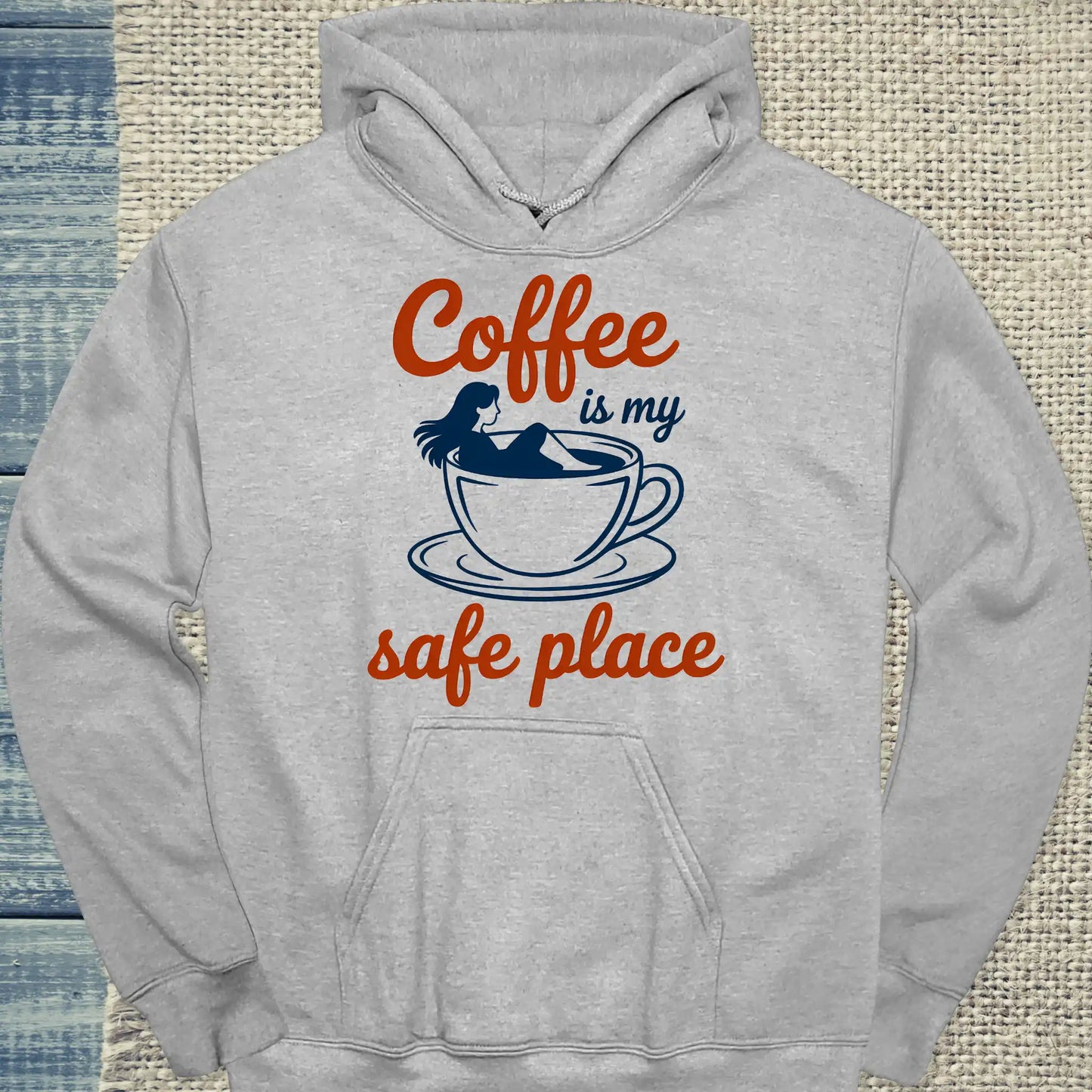 Hoodie - Coffee is my safe place - Unisex - Kaffee Grau