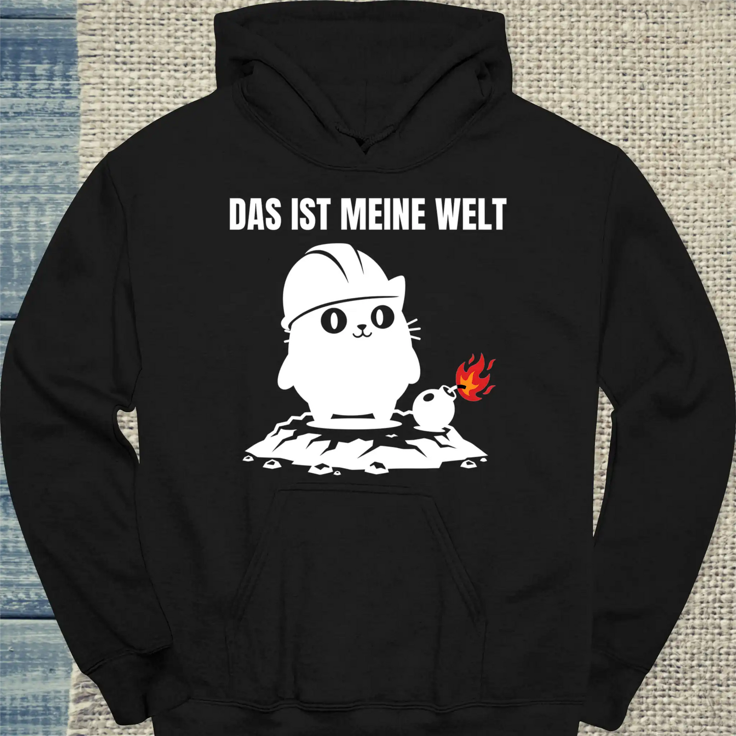 Hoodie - Das ist meine Welt - Unisex - Katze Schwarz