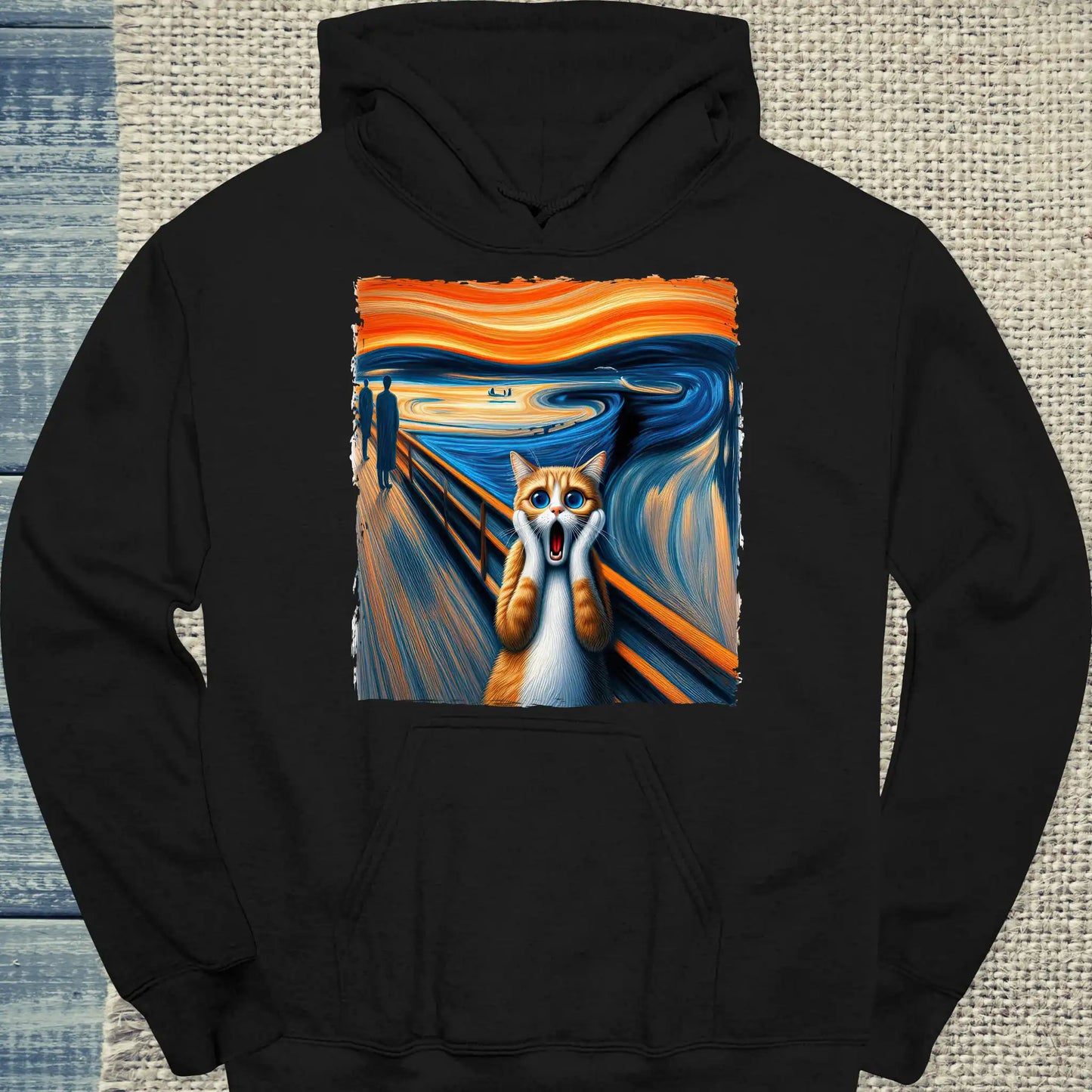 Hoodie - Edvard Munch - Schreiende Katze - Unisex - Katze Schwarz