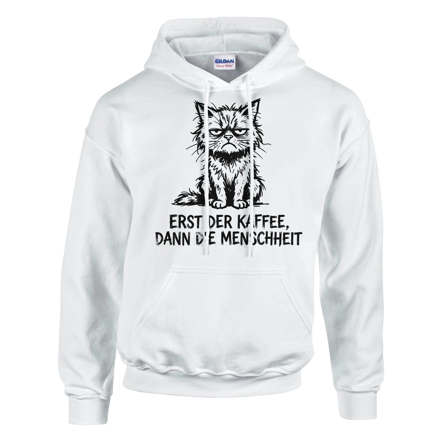 Hoodie - Erst der Kaffee, Dann die Menschheit - Unisex - Katze & Kaffee