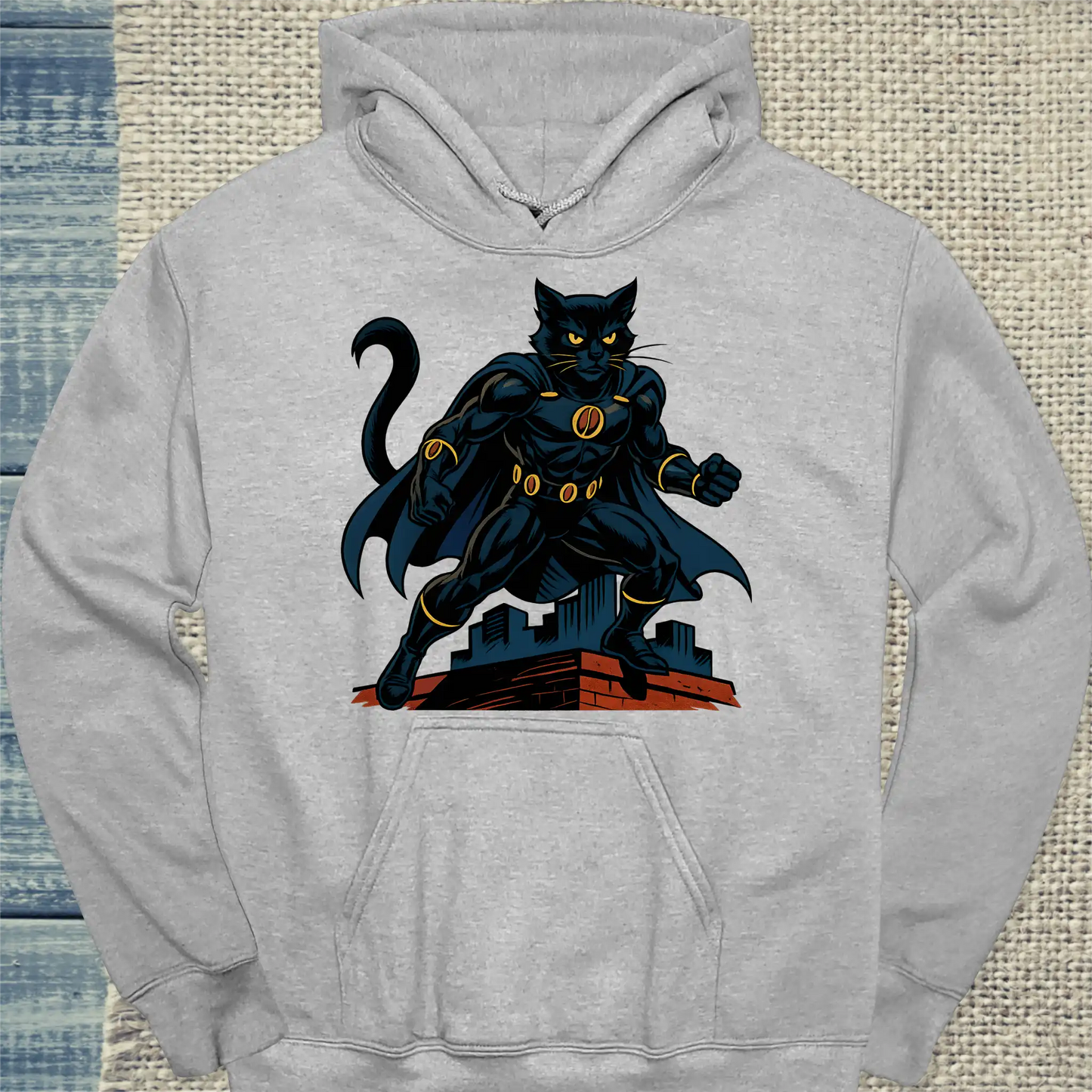 Hoodie - Espresso Panther - Superpfoten - Unisex - Superpfoten Grau