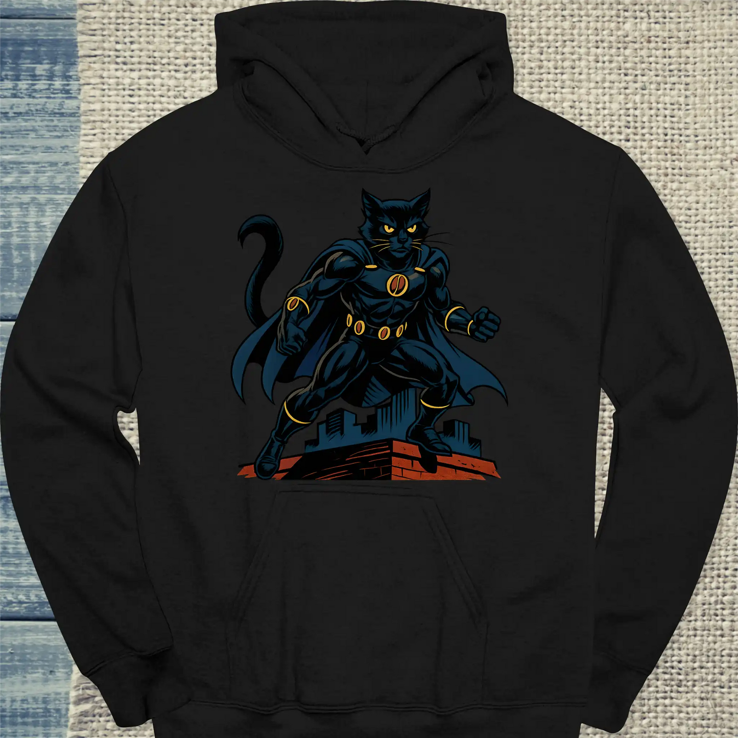 Hoodie - Espresso Panther - Superpfoten - Unisex - Superpfoten Schwarz