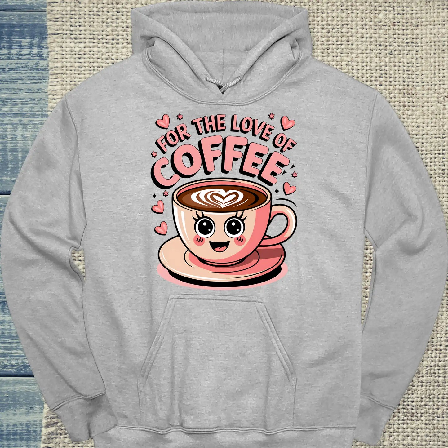 Hoodie - For the love of coffee - Unisex - Kaffee Grau