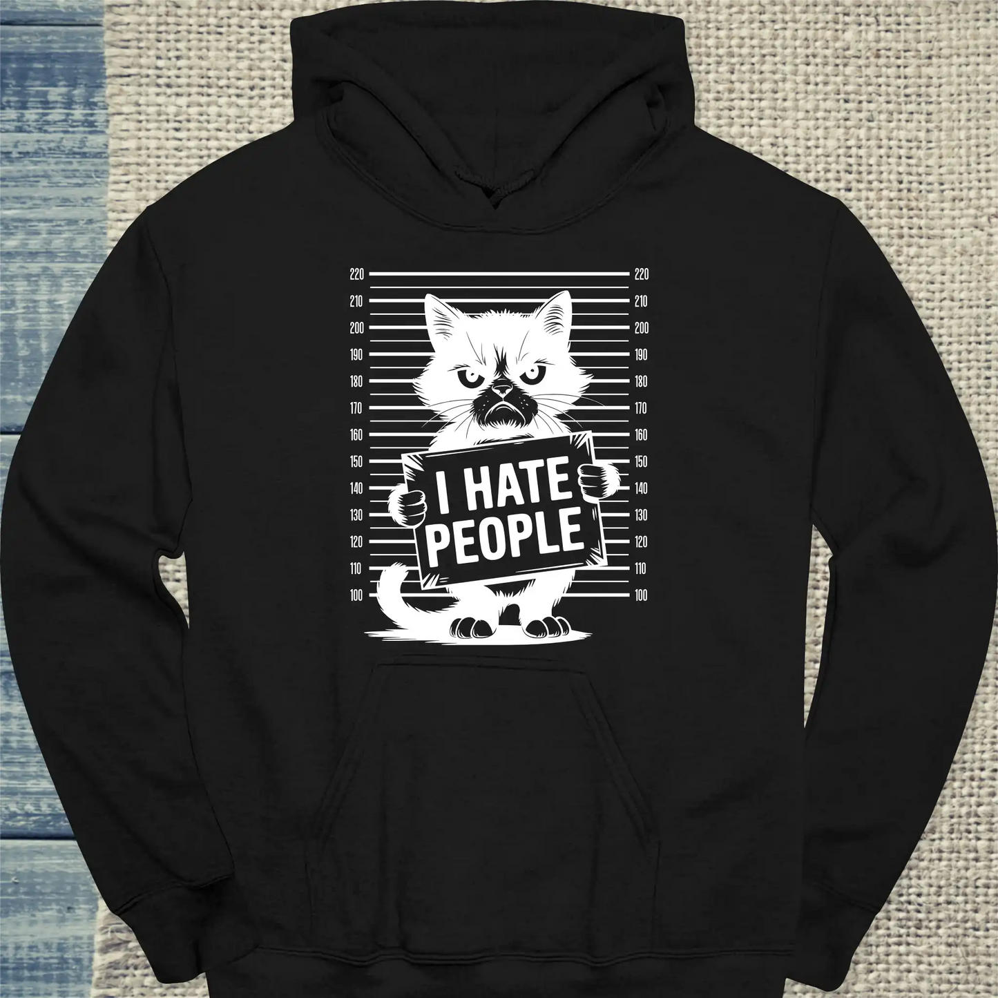 Hoodie - I Hate People - Unisex - Katze Schwarz