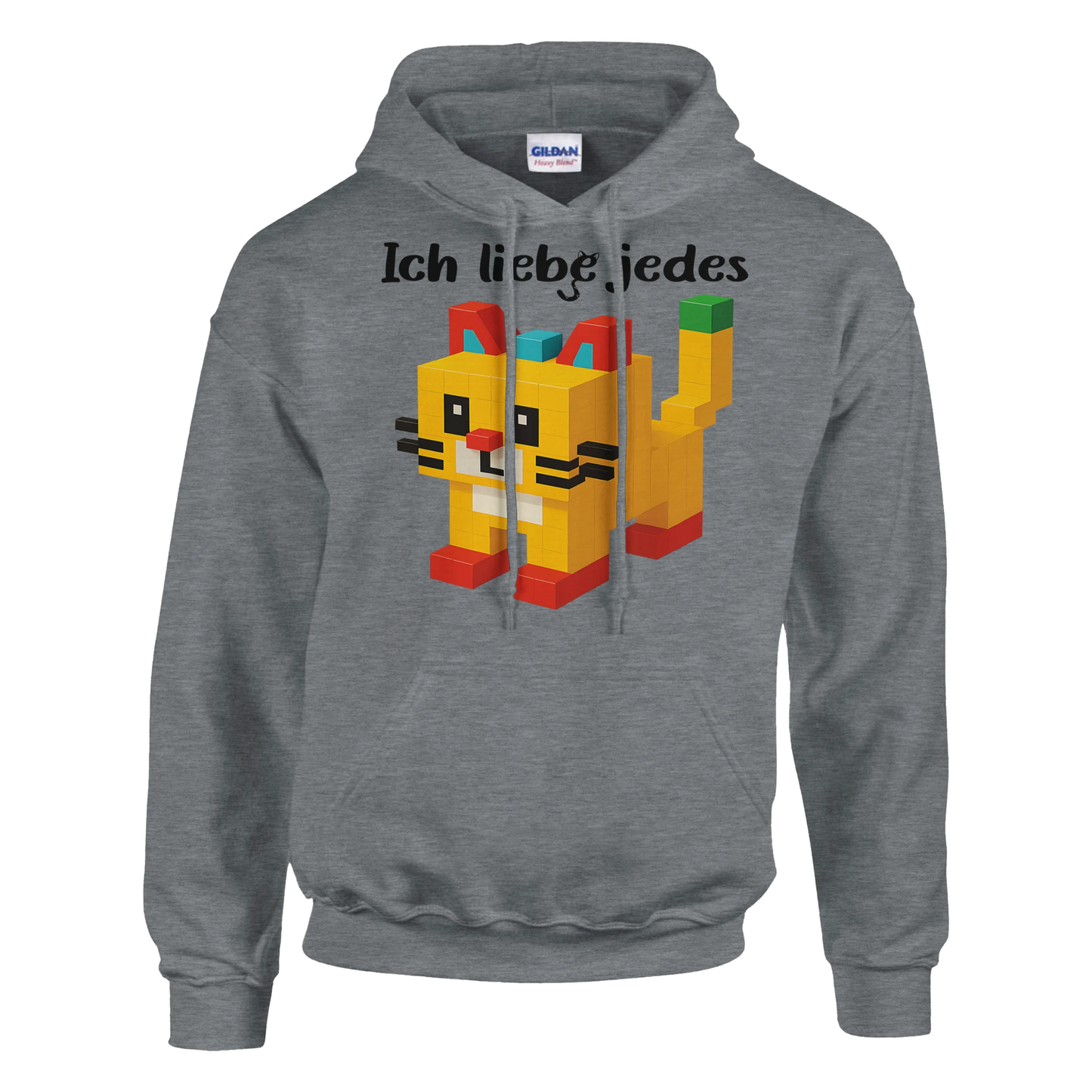 Hoodie - Ich liebe jedes Stück meiner Katze - Unisex - Katze Grau