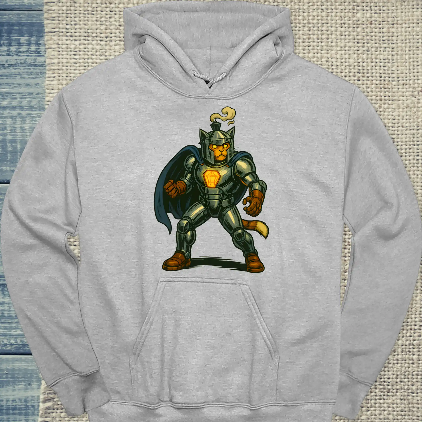 Hoodie - Iron Purr - Superpfoten - Unisex - Superpfoten Grau