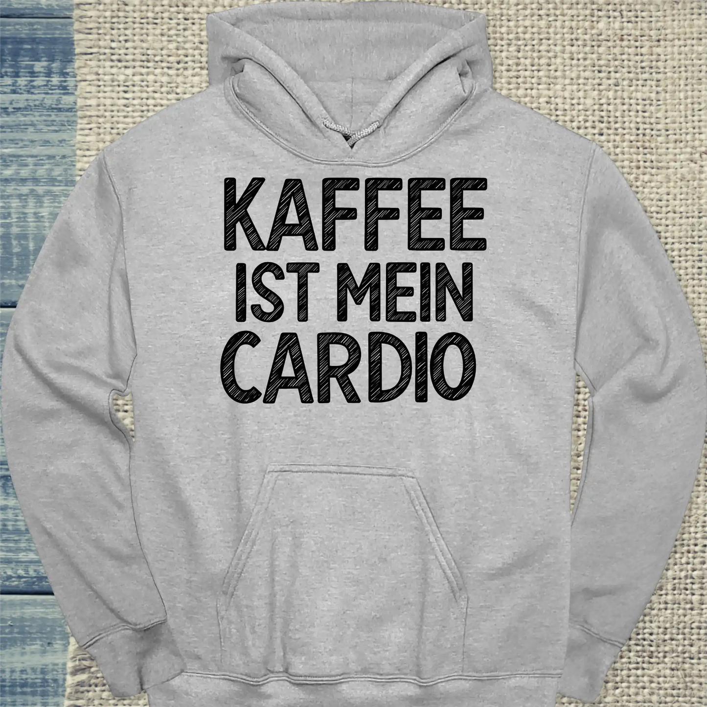 Hoodie - Kaffee ist mein Cardio - Unisex - Kaffee, Black Edition Grau