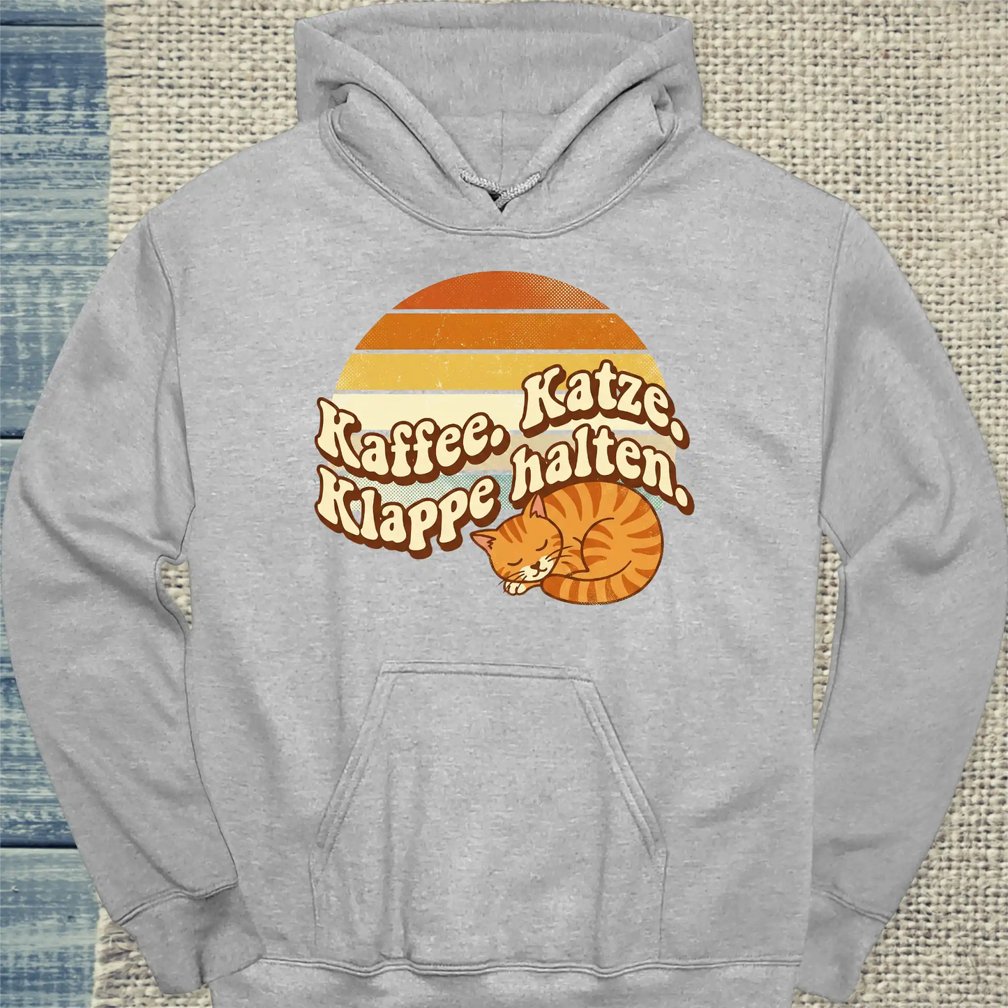Hoodie - Kaffee. Katze. Klappe halten. - Unisex - Katze & Kaffee Grau