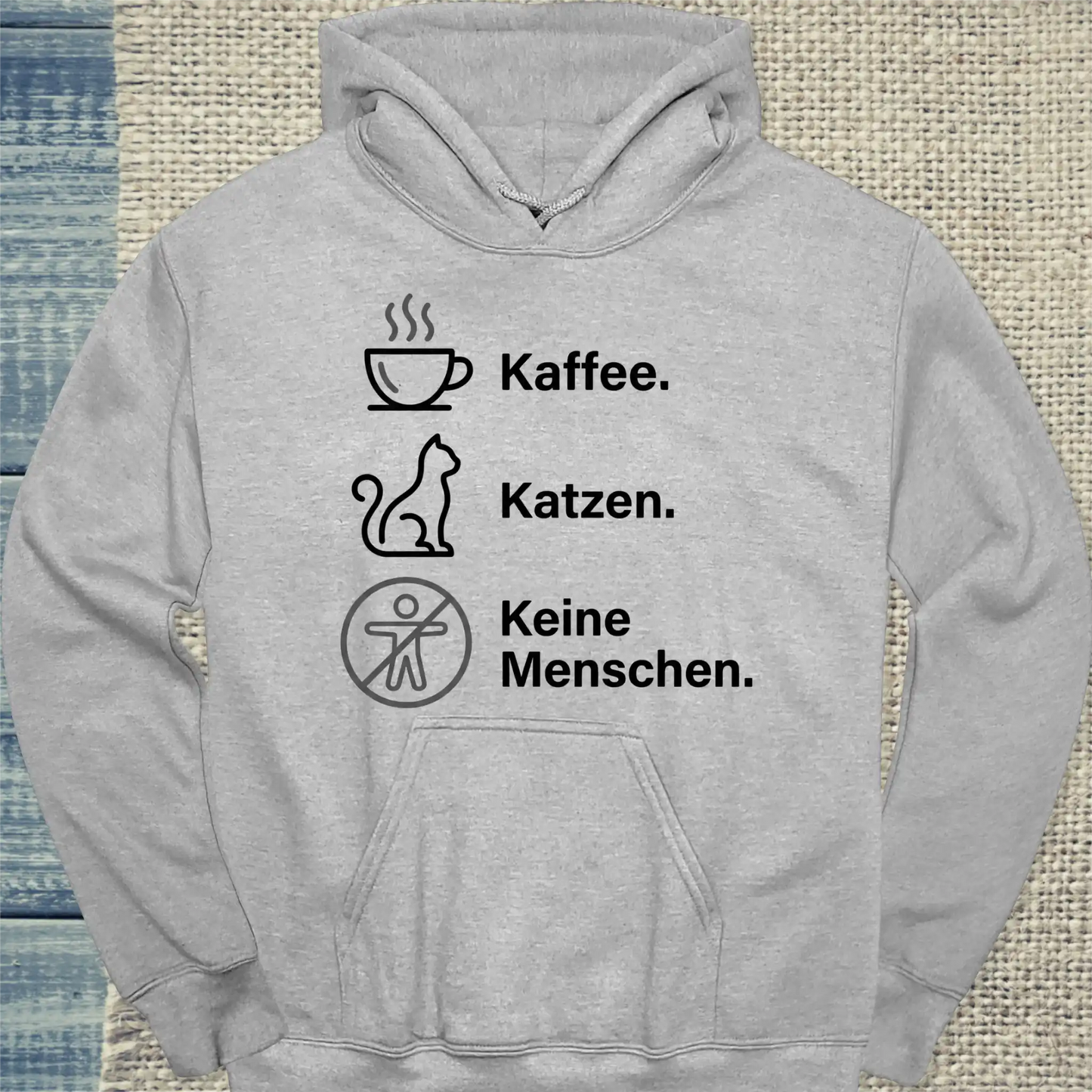 Hoodie - Kaffee. Katzen. Keine Menschen. - Unisex - Katze & Kaffee Grau