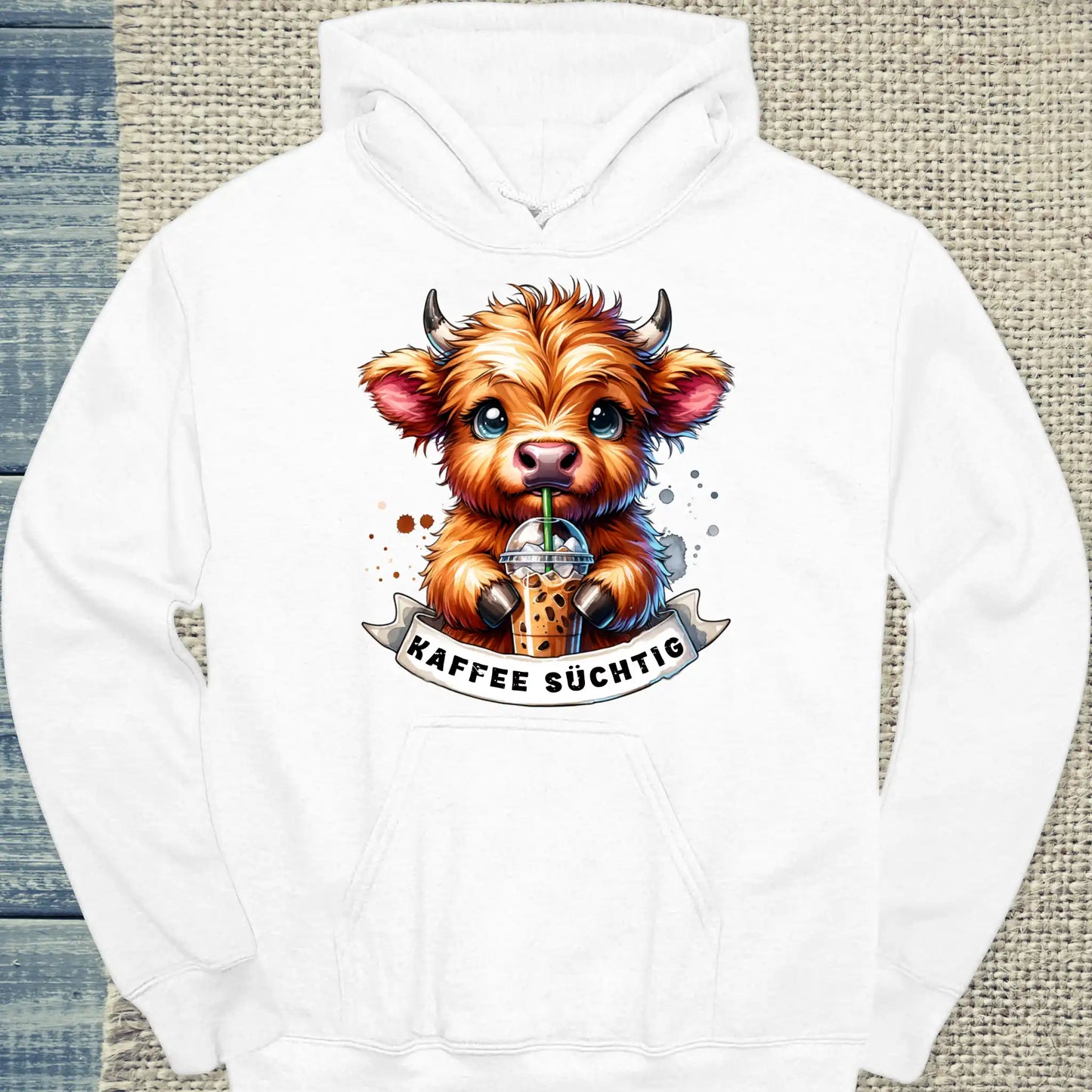 Hoodie - Kaffee süchtig - Unisex - Kaffee Weiß