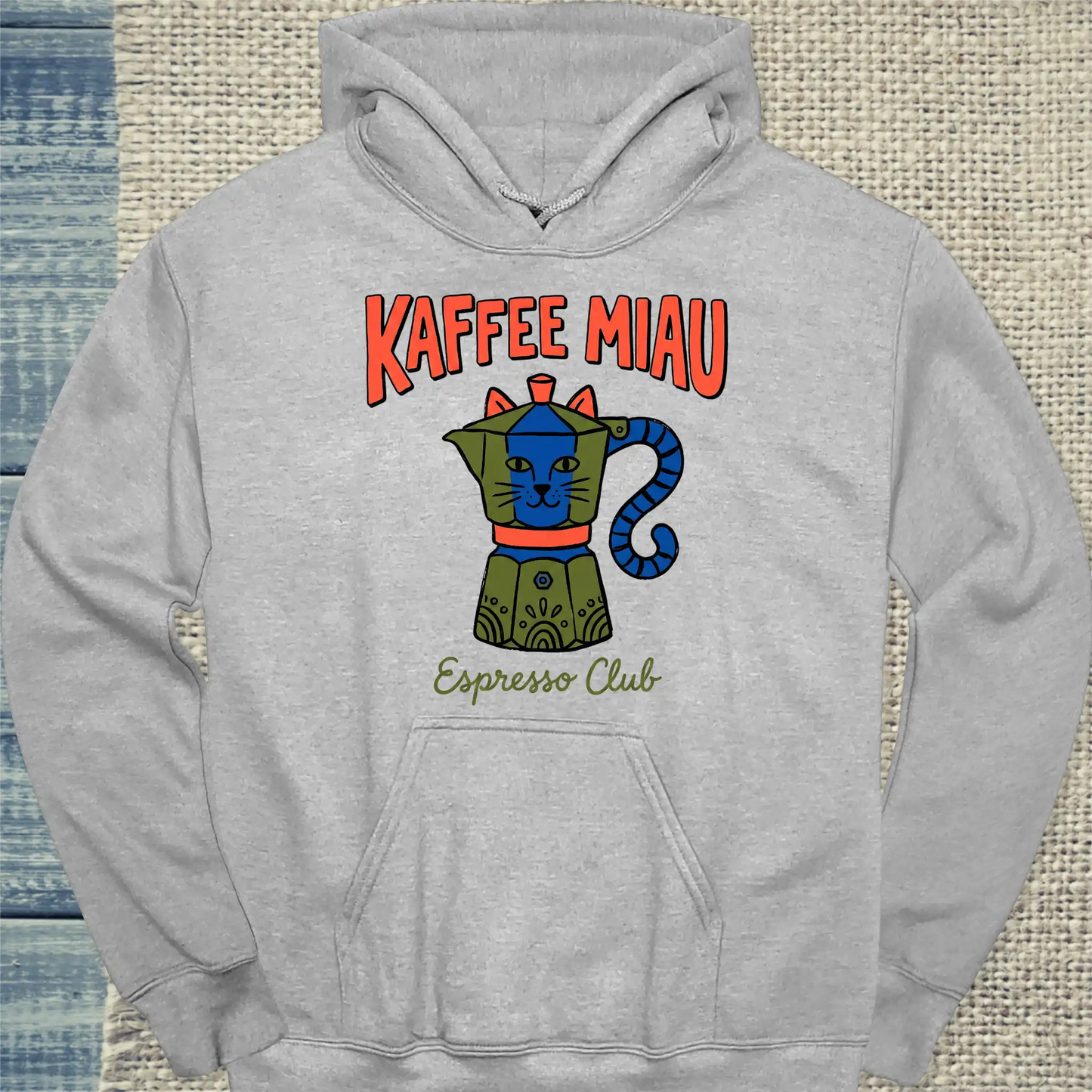 Hoodie - KaffeeMiau Espresso Club - Unisex - Kaffee Grau