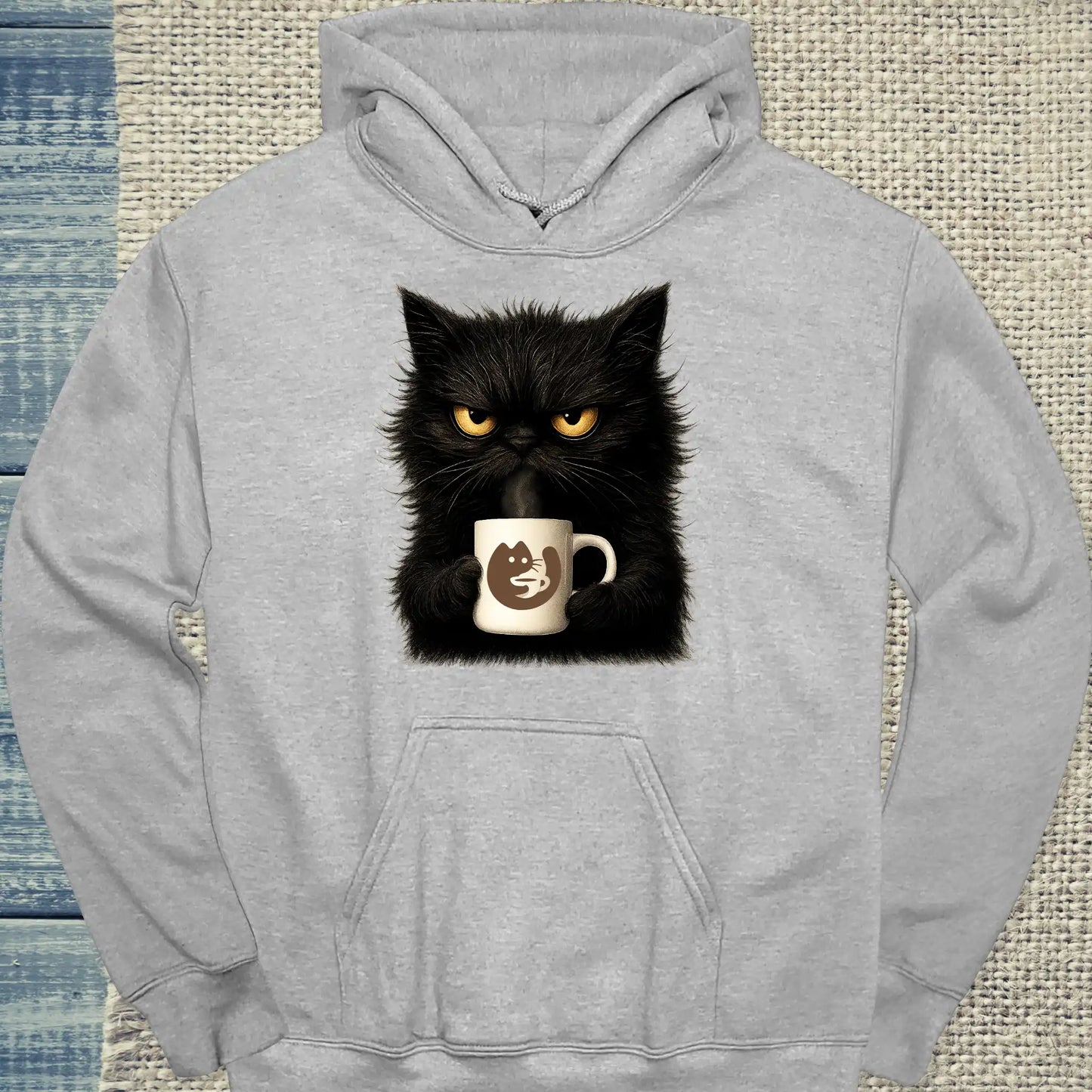 Hoodie - KaffeeMiau Katze - Unisex - Katze & Kaffee, KaffeeMiau Grau