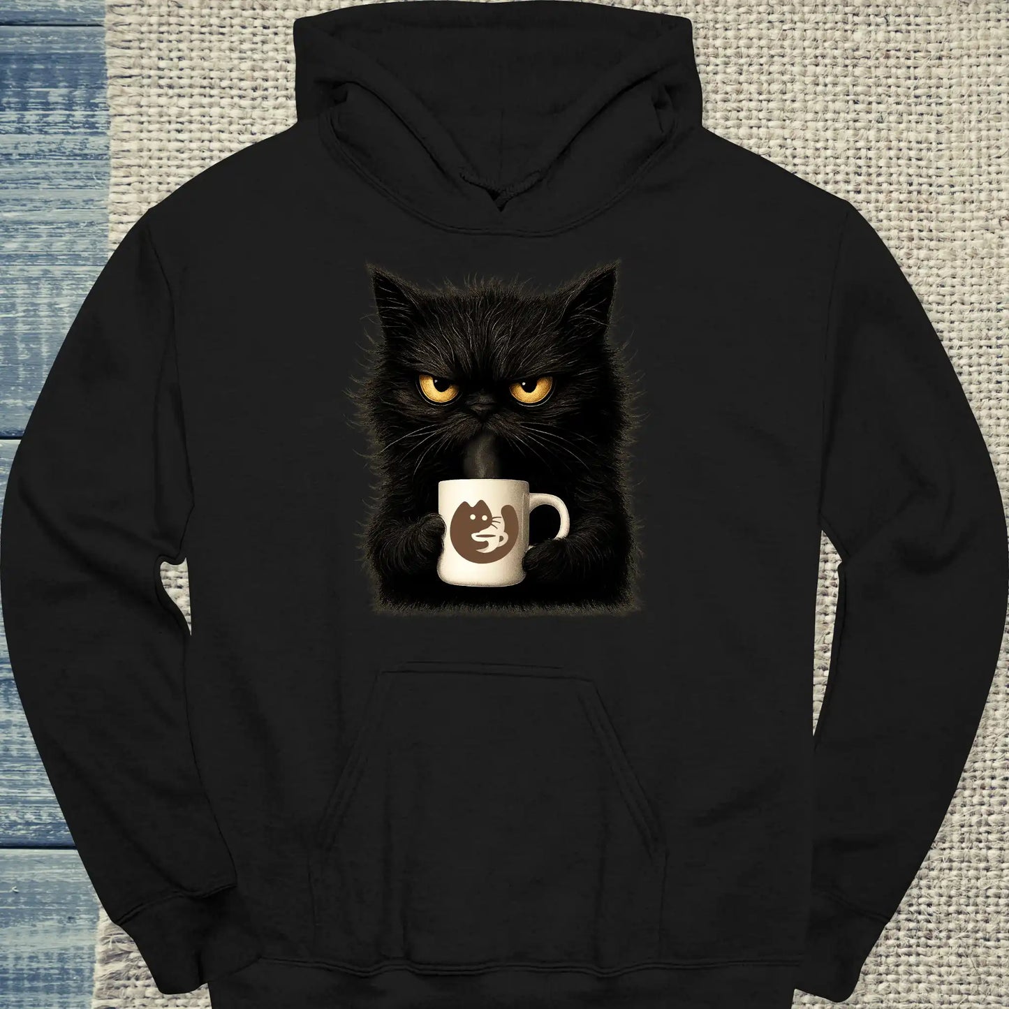 Hoodie - KaffeeMiau Katze - Unisex - Katze & Kaffee, KaffeeMiau Schwarz