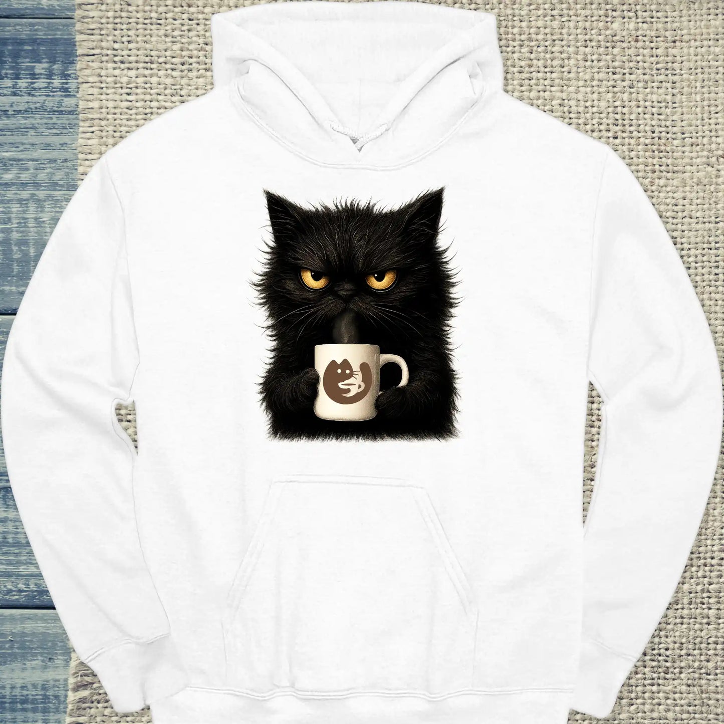 Hoodie - KaffeeMiau Katze - Unisex - Katze & Kaffee, KaffeeMiau Weiß
