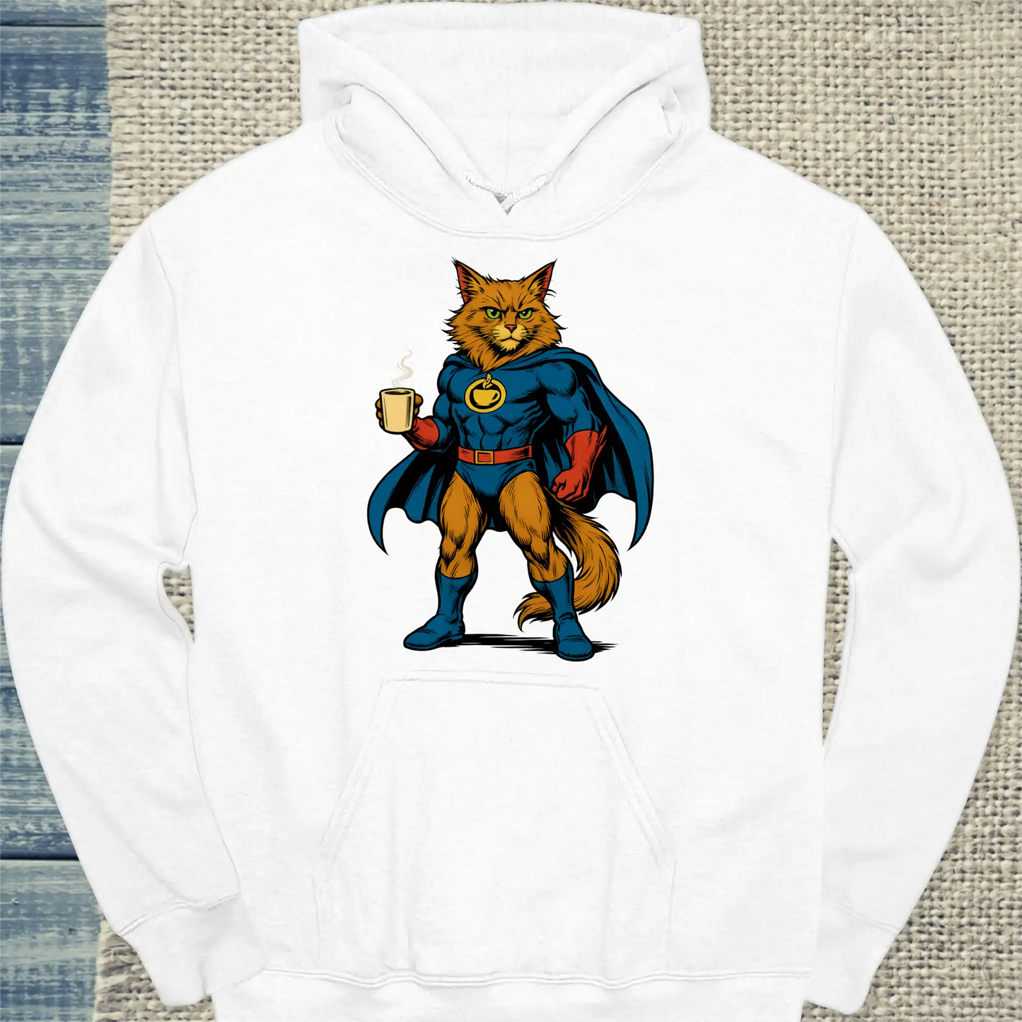 Hoodie - Kapt’n Koffein - Superpfoten - Unisex - Superpfoten Weiß