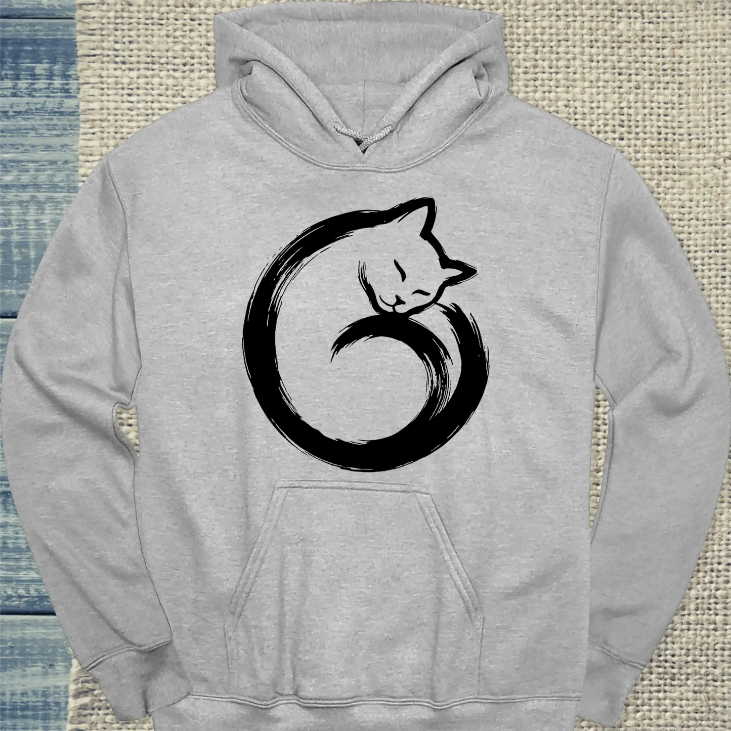 Hoodie - Katze Ying - Unisex - Katze Grau