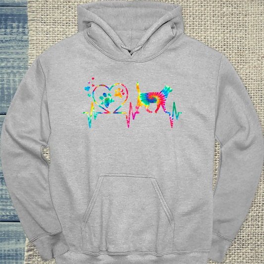 Hoodie - Katzen Herzschlag - Unisex - Katze Grau