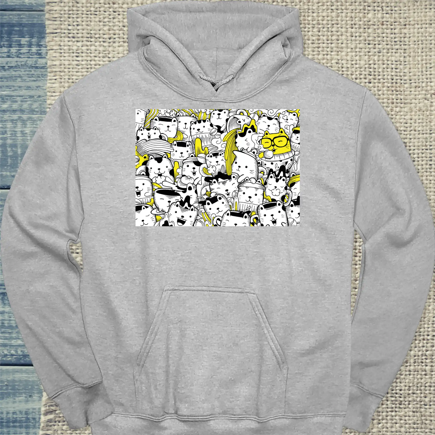 Hoodie - Katzenwahnsinn - Unisex - Katze Grau