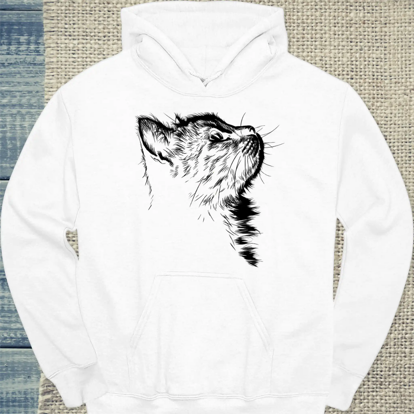 Hoodie - Liebeskummer - Unisex - Katze Weiß