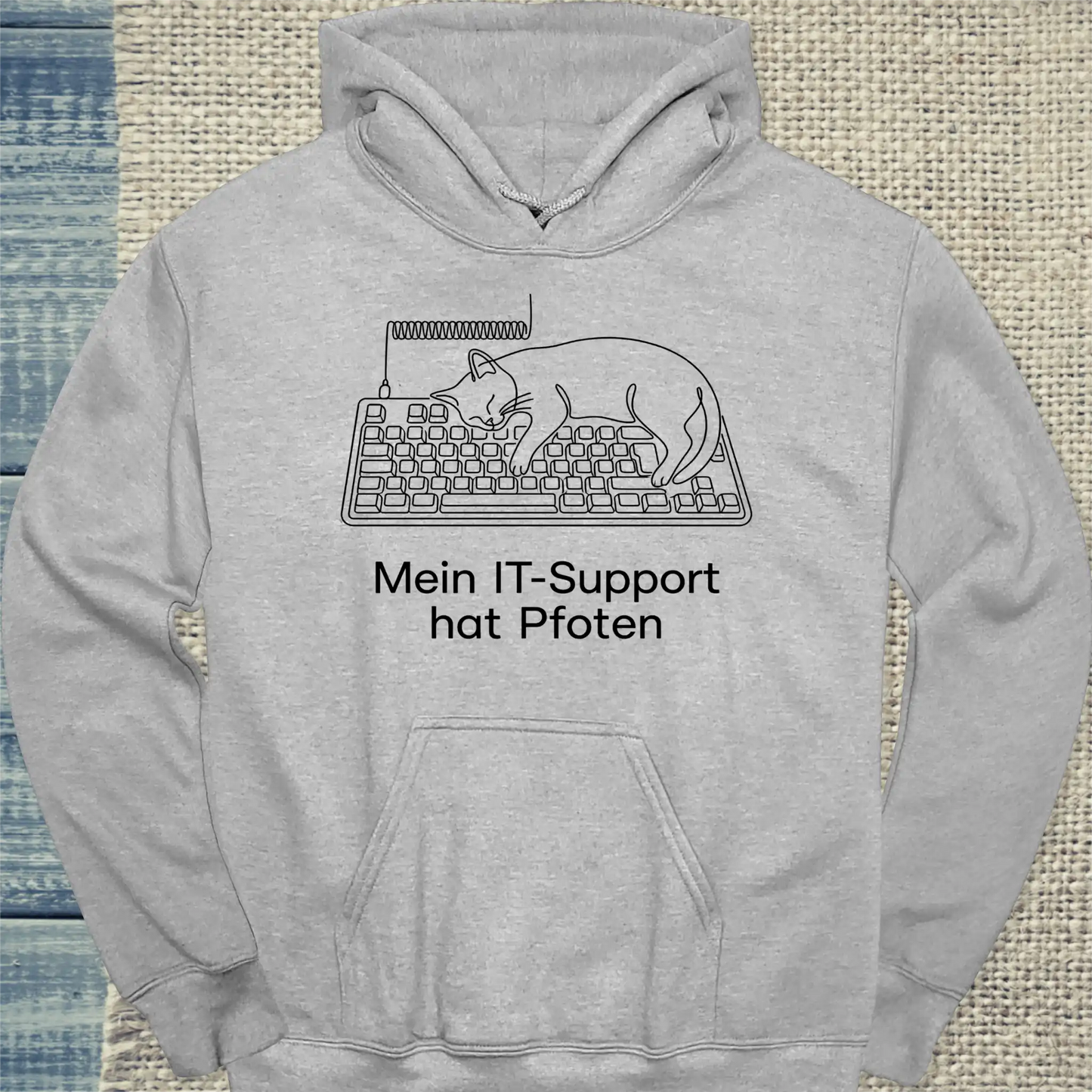 Hoodie - Mein IT-Support hat Pfoten - Unisex - Katze Grau