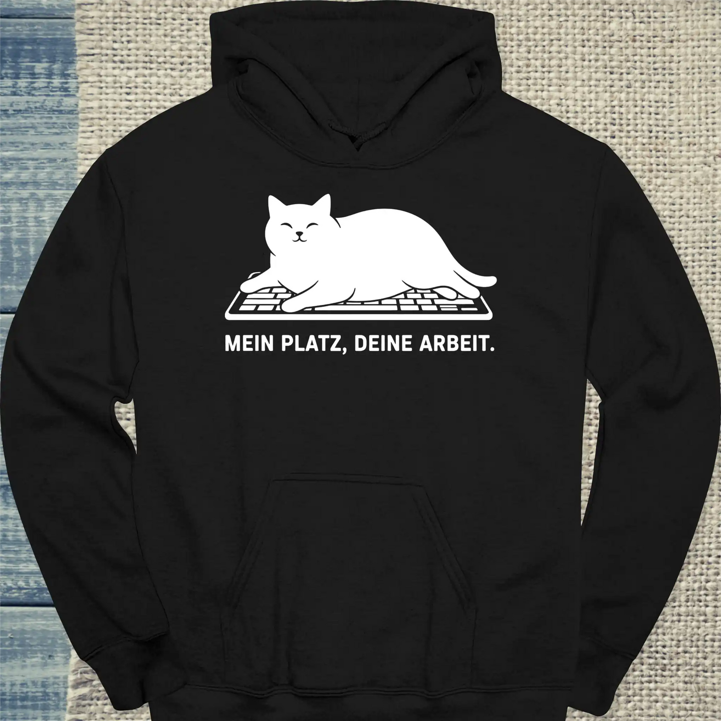 Hoodie - Mein Platz - Unisex - Katze Schwarz