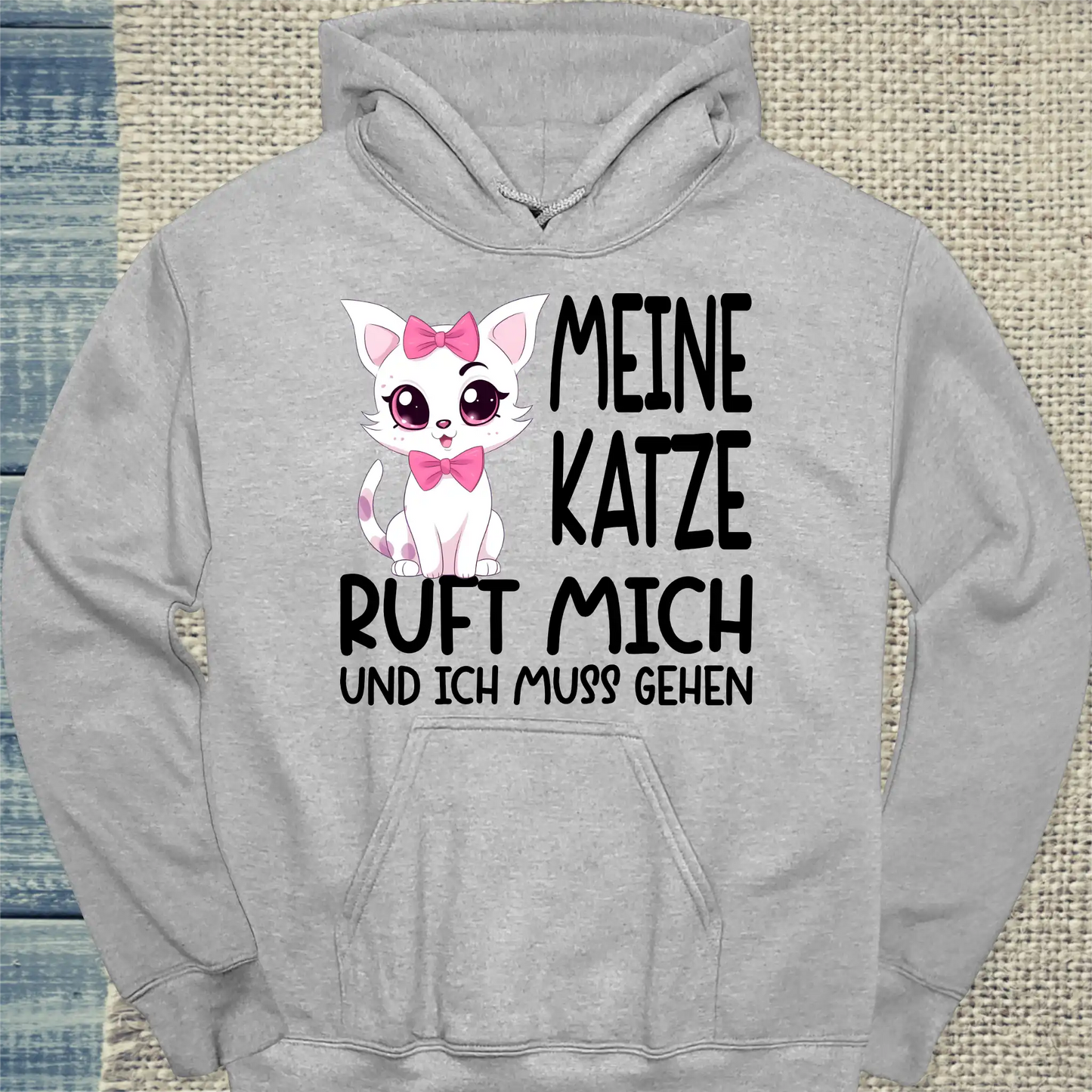Hoodie - Meine Katze ruft - Unisex - Katze Grau