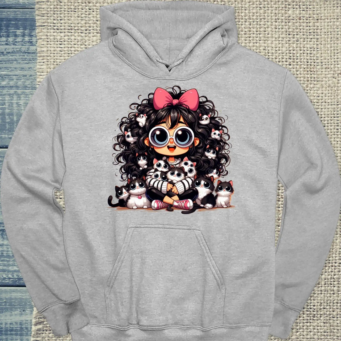 Hoodie - Meine Katzen - Unisex - Katze, Cat Lady Grau
