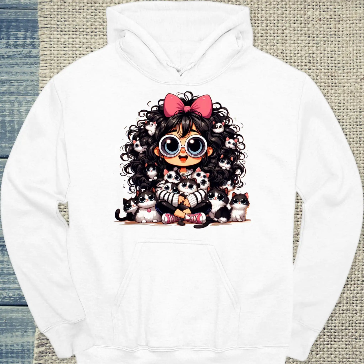 Hoodie - Meine Katzen - Unisex - Katze, Cat Lady Weiß