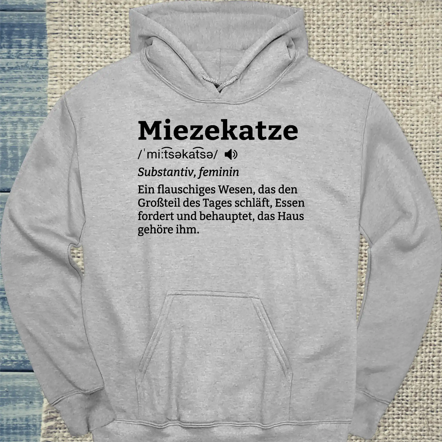 Hoodie - Miezekatze - Unisex - Katze Grau