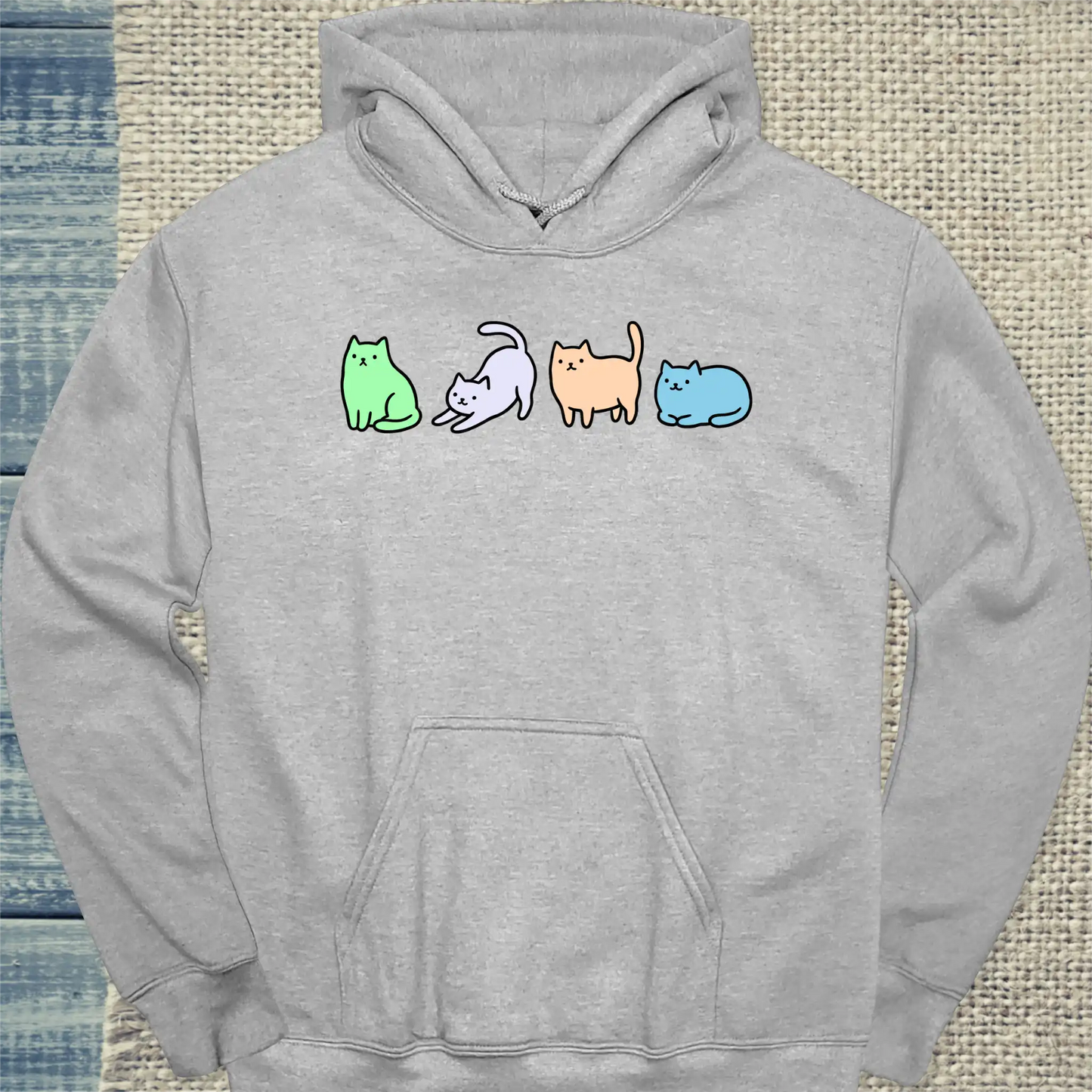 Hoodie - Miezen - Unisex - Katze Grau