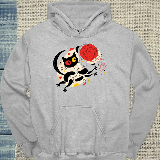 Hoodie - Miro Chasing Yarn - Unisex - Katze & Kaffee, Kunst Grau