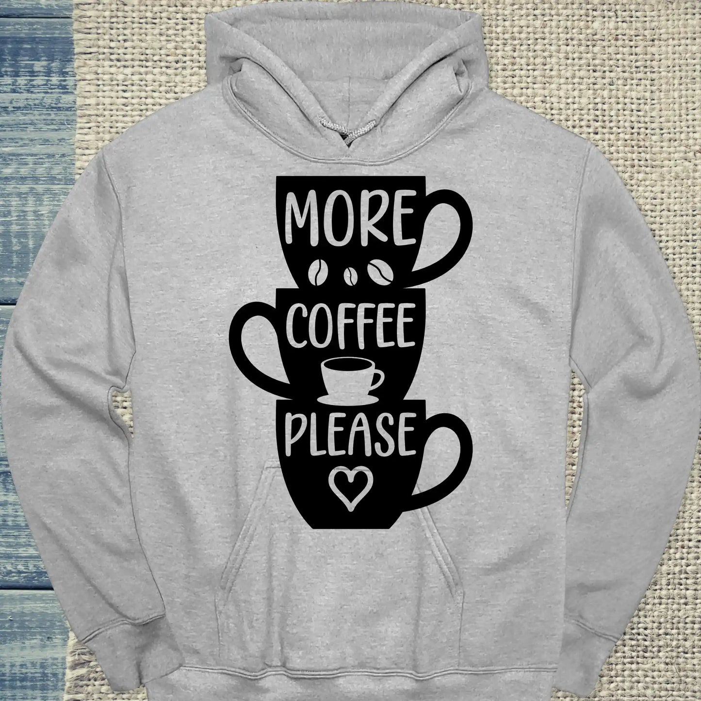 Hoodie - More Coffee Please - Unisex - Kaffee Grau