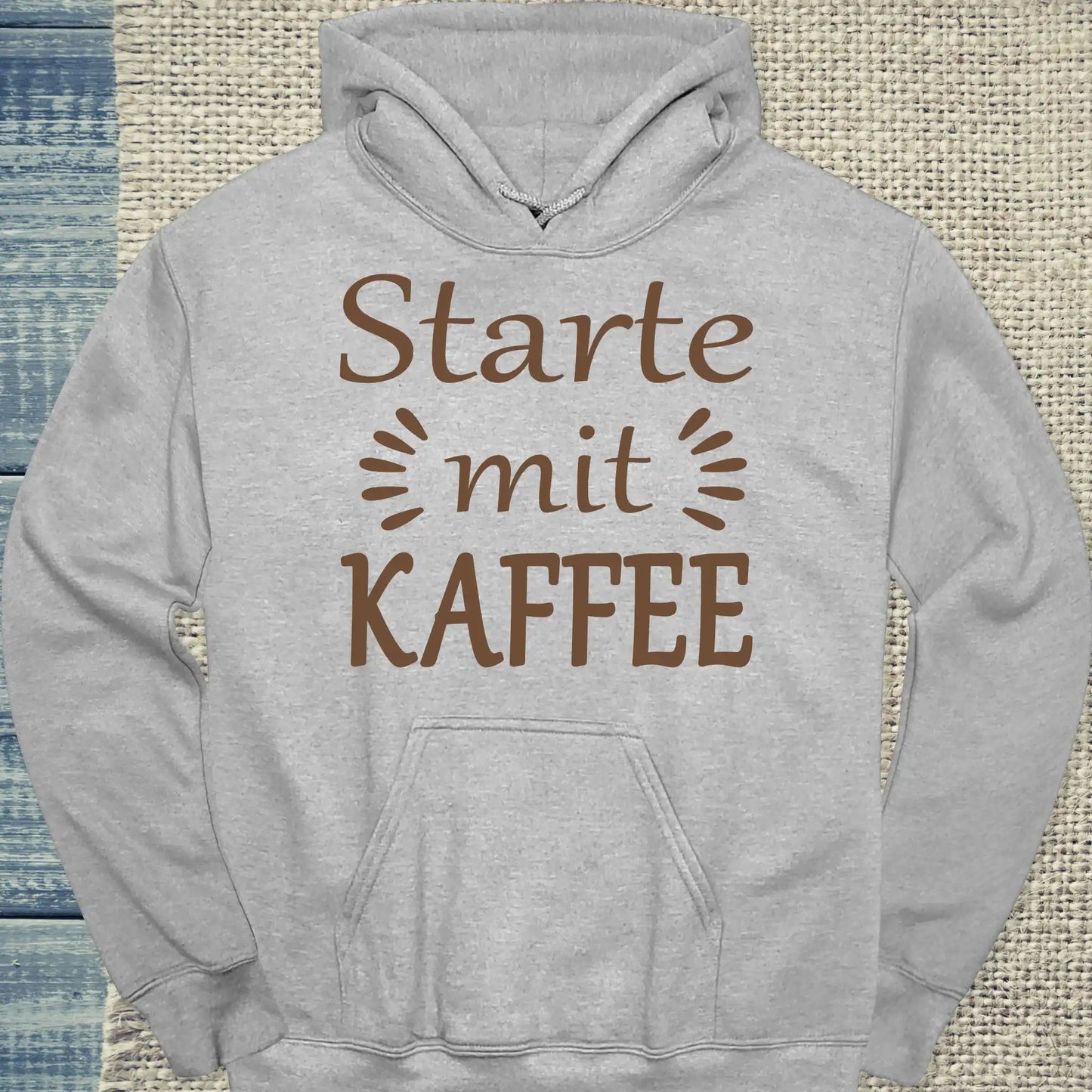 Hoodie - Starte mit Kaffee - Unisex - Kaffee Grau