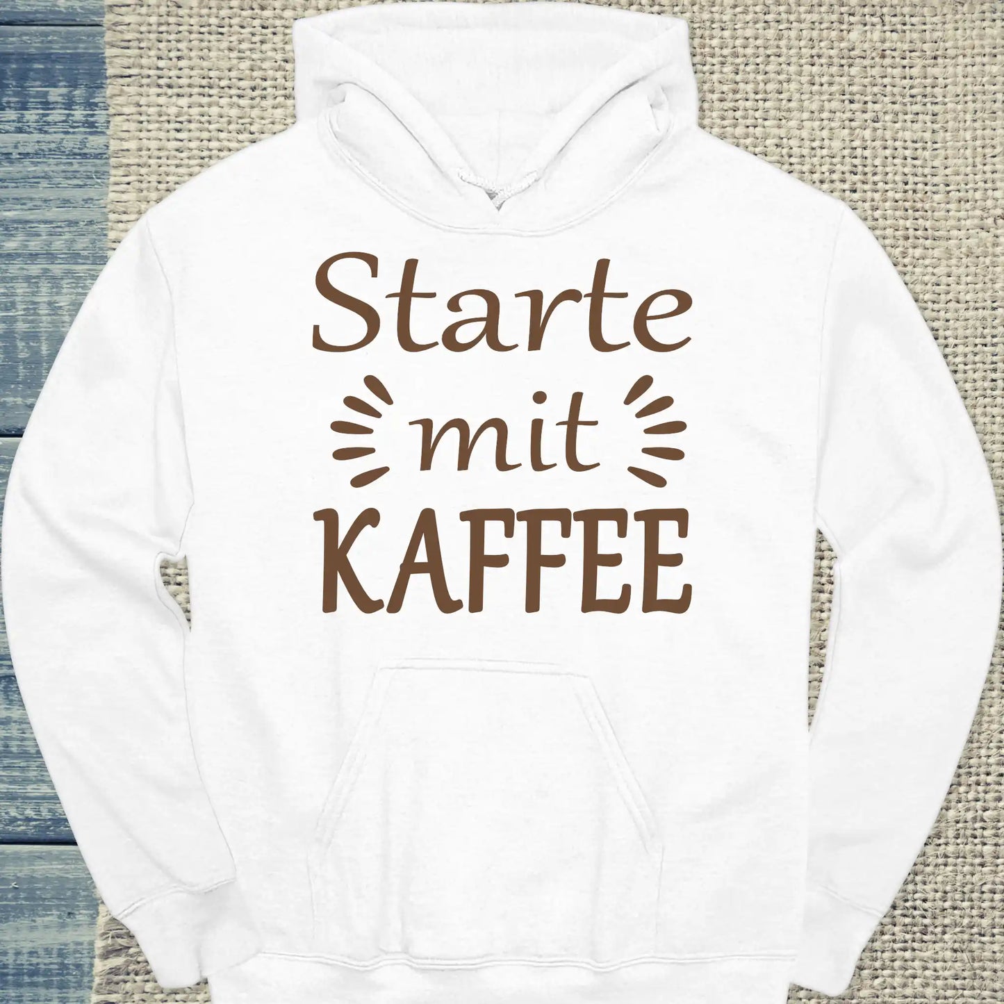 Hoodie - Starte mit Kaffee - Unisex - Kaffee Weiß
